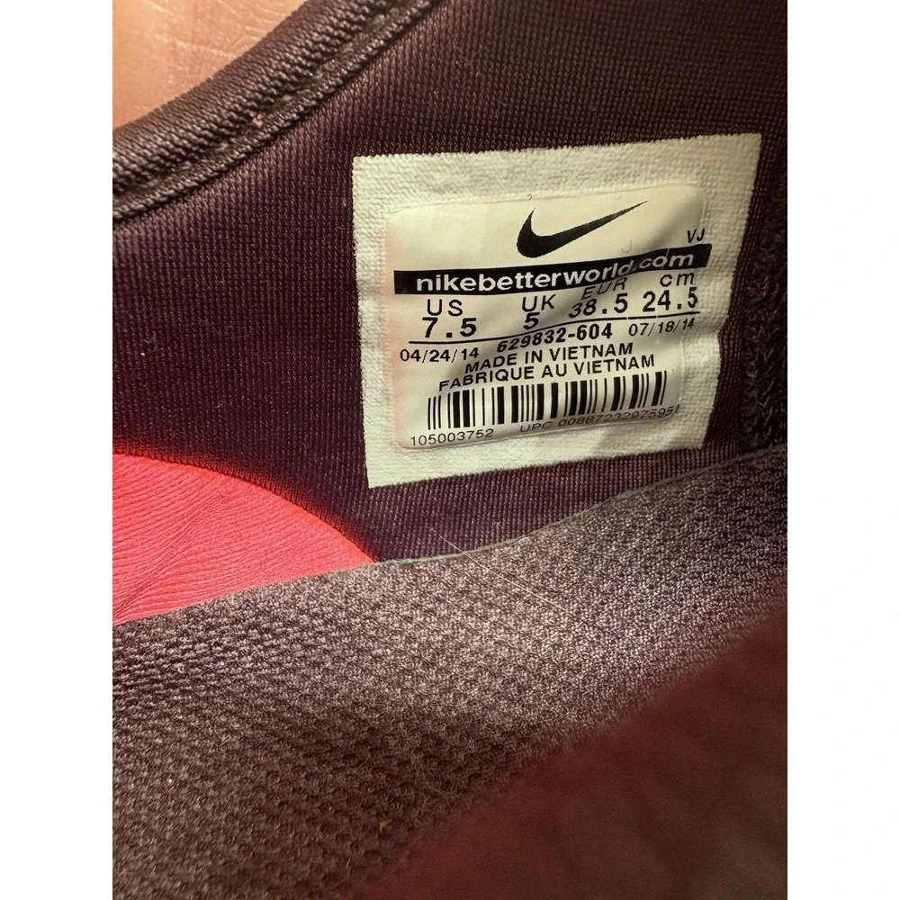 Nike Shoes Womens Size 7.5 Free 5.0 Tr Fit 4 Hyper Punch Deep Burgundy Run Walk - Picture 3 of 9